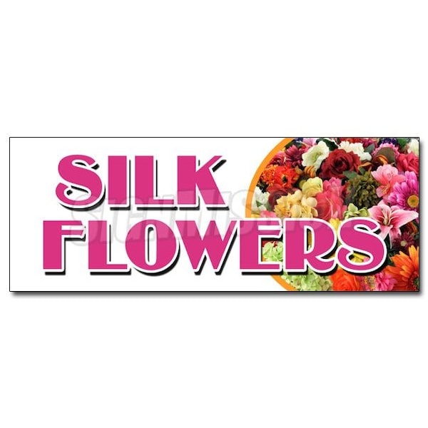 SILK FLOWERS DECAL sticker arrangements artificial plants trees wreath, D-12 Silk Flowers